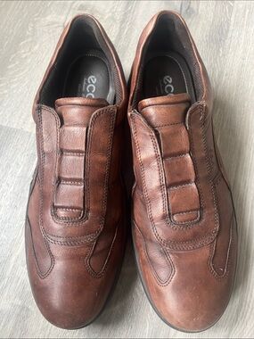 Ecco Brown Leather Slip-On Casual Loafers